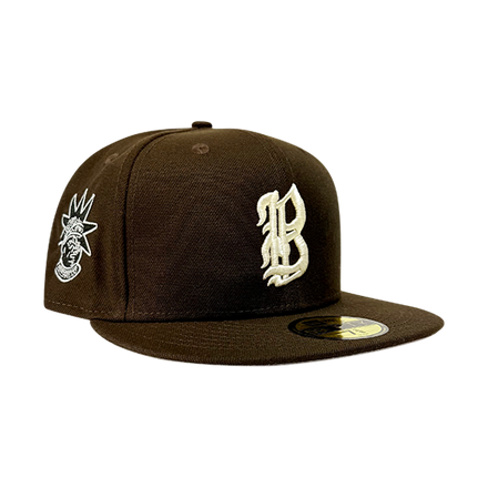 NEW ERA X BANE CAPITAL OLD ENGLISH B LOGO HAT -  DARK BROWN / IVORY
