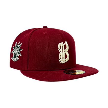 NEW ERA X BANE CAPITAL OLD ENGLISH B LOGO HAT -  CARDINAL RED / IVORY