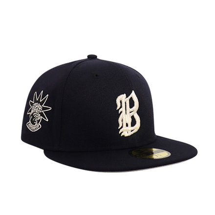 NEW ERA X BANE CAPITAL OLD ENGLISH B LOGO HAT -  NAVY / IVORY