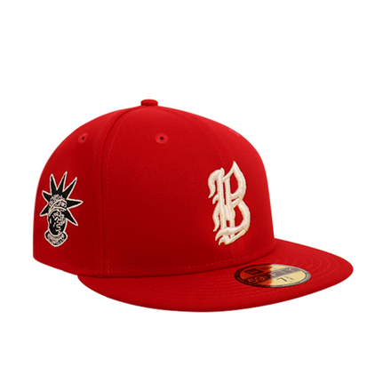 NEW ERA X BANE CAPITAL OLD ENGLISH B LOGO HAT - RED / IVORY